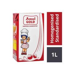 AMUL GOLD HOMOGENISED STANDARDISED MILK TETRA PACK 1 LITER