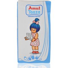 AMUL TAAZA HOMOGENISED TONED MILK TETRA PACK 1 LITER